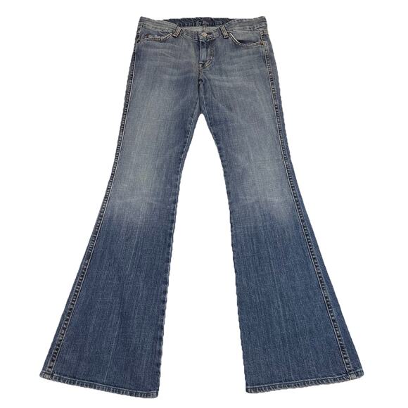 7 Seven For All Mankind Jeans Womens Size 28 Blue A Pocket Bootcut Western Denim - Picture 1 of 15